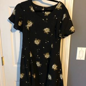 Black floral fit and flare dress! Bought in Italy!